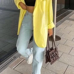 Levency Pockets Button Boyfriend Blazer New In