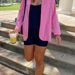 Levency Pockets Button Boyfriend Blazer New In