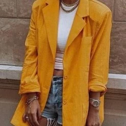 Levency Pockets Button Boyfriend Blazer New In