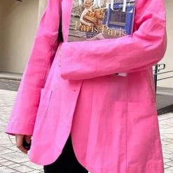 Levency Pockets Button Boyfriend Blazer New In