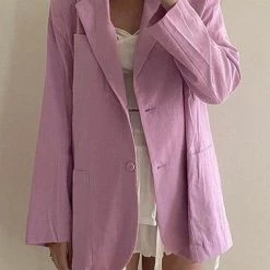 Levency Pockets Button Boyfriend Blazer New In