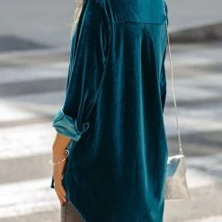 Levency Velvet Pockets Button Shirt Coat New In