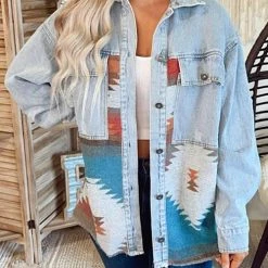 Levency Smokey Mountain Aztec Denim Jacket New In 11 Levency Smokey Mountain Aztec Denim Jacket New In