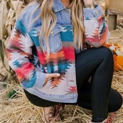 Levency Smokey Mountain Aztec Denim Jacket New In 15 Levency Smokey Mountain Aztec Denim Jacket New In