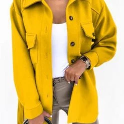 Levency Lapel Solid Pockets Button Belt Coat New In 21 Levency Lapel Solid Pockets Button Belt Coat New In