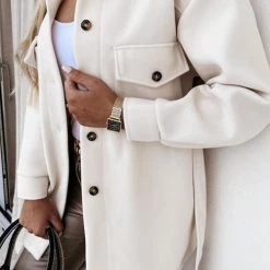 Levency Lapel Solid Pockets Button Belt Coat New In 30 Levency Lapel Solid Pockets Button Belt Coat New In