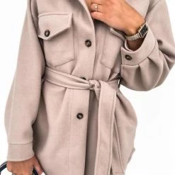 Levency Lapel Solid Pockets Button Belt Coat New In 32 Levency Lapel Solid Pockets Button Belt Coat New In