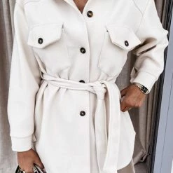 Levency Lapel Solid Pockets Button Belt Coat New In 22 Levency Lapel Solid Pockets Button Belt Coat New In
