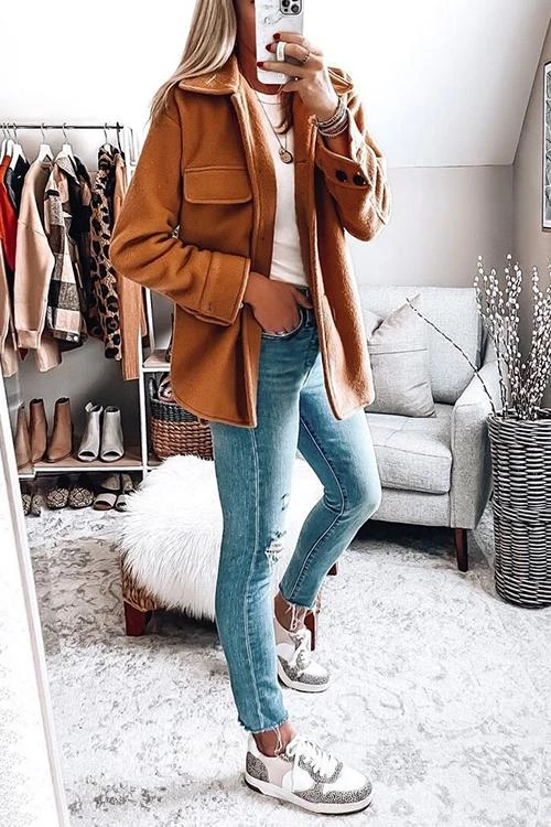 Levency Lapel Solid Pockets Button Belt Coat New In 7 Levency Lapel Solid Pockets Button Belt Coat New In