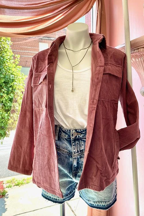 Levency Pockets Button Corduroy Shacket New In 12 Levency Pockets Button Corduroy Shacket New In