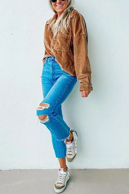 Levency Pockets Button Corduroy Shacket New In 17 Levency Pockets Button Corduroy Shacket New In