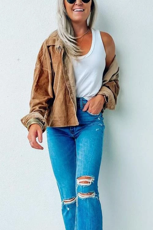 Levency Pockets Button Corduroy Shacket New In 2 Levency Pockets Button Corduroy Shacket New In