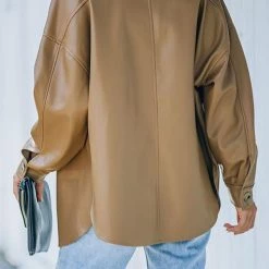 Levency New In PU Long Sleeve Button Jackets