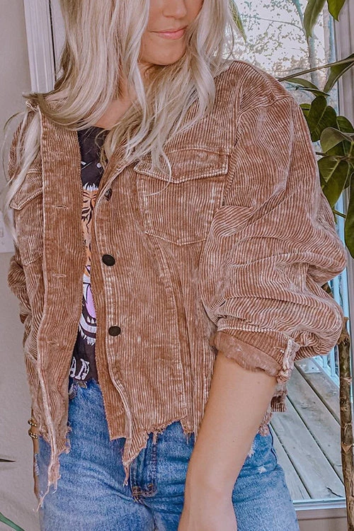 Levency Frayed Hem Cropped Corduroy Jacket New In 28 Levency Frayed Hem Cropped Corduroy Jacket New In