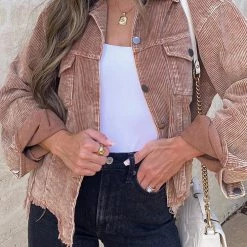 Levency Frayed Hem Cropped Corduroy Jacket New In 55 Levency Frayed Hem Cropped Corduroy Jacket New In