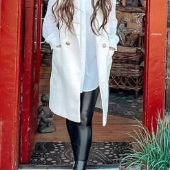 Levency Double Breasted Relaxed Fit Coat