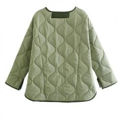 Levency New In Quilted Pockets O Neck Jacket