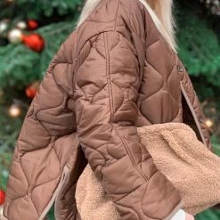 Levency New In Quilted Pockets O Neck Jacket