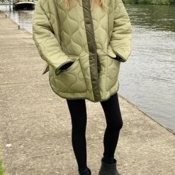 Levency New In Quilted Pockets O Neck Jacket