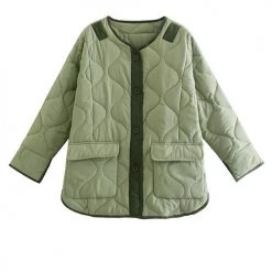 Levency New In Quilted Pockets O Neck Jacket