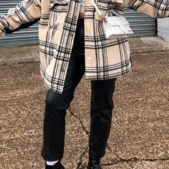 Levency Pockets Plaid Shacket New In