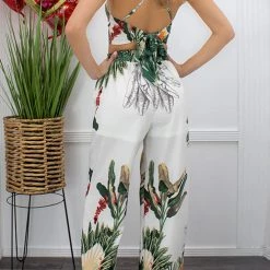 Levency Tropical Print Top And Palazzo Pants Set New In