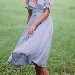 Levency New In Button Knot Sleeve Dress 26 Levency New In Button Knot Sleeve Dress