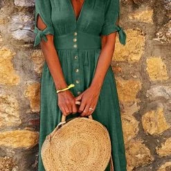 Levency New In Button Knot Sleeve Dress 31 Levency New In Button Knot Sleeve Dress