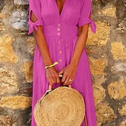 Levency New In Button Knot Sleeve Dress 30 Levency New In Button Knot Sleeve Dress