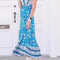 Levency Bohemian Floral Maxi Dress New In