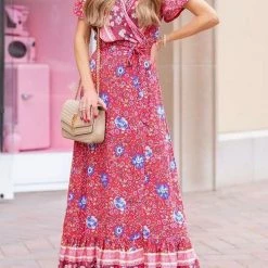Levency Bohemian Floral Maxi Dress New In
