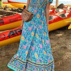 Levency Bohemian Floral Maxi Dress New In