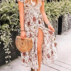 Levency Bohemian Floral Maxi Dress New In