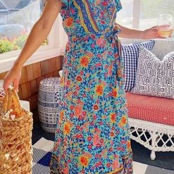 Levency Bohemian Floral Maxi Dress New In
