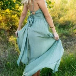 Levency New In High Slit Backless Maxi Dress