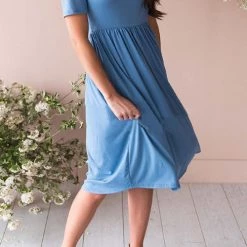 Levency New In O Neck Short Sleeve Pockets Dress