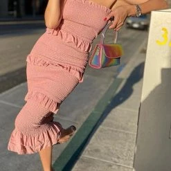 Levency Ruffles Layer Slip Bodycon Dress