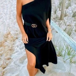 Levency One Shoulder Slit Maxi Dress New In 9 Levency One Shoulder Slit Maxi Dress New In