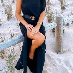 Levency One Shoulder Slit Maxi Dress New In 13 Levency One Shoulder Slit Maxi Dress New In