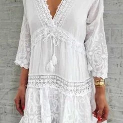 Levency Floral Print Long Sleeve Mini Dress