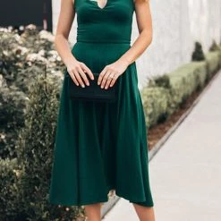 Levency Solid V Slip Maxi Dress