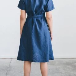 Levency Linen Short Sleeve Wrap Dress