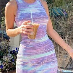 Levency Blooming Sleeveless Bodycon Mini Dress New In