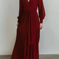 Levency Button Puff Sleeve Belted Maxi Dress New In