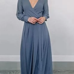 Levency Button Puff Sleeve Belted Maxi Dress New In