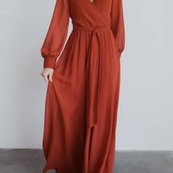Levency Button Puff Sleeve Belted Maxi Dress New In