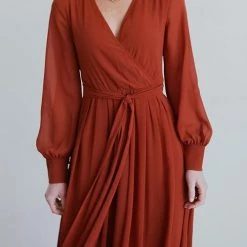 Levency Button Puff Sleeve Belted Maxi Dress New In