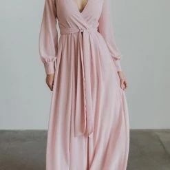 Levency Button Puff Sleeve Belted Maxi Dress New In