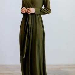 Levency Button Puff Sleeve Belted Maxi Dress New In