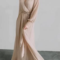 Levency Button Puff Sleeve Belted Maxi Dress New In